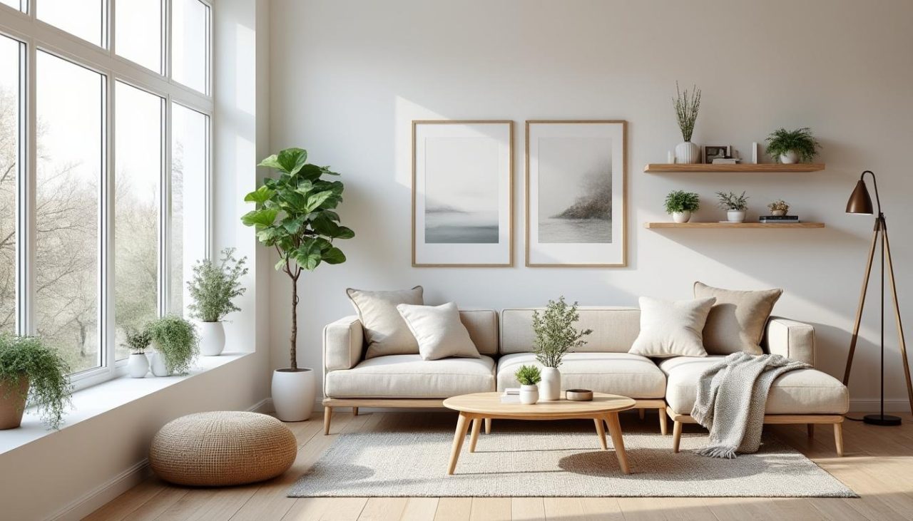 Salon scandinave minimaliste : astuces déco à petit prix